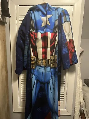Marvel Avengers Captain America Fleece Blanket With Sleeves Adult Size • $15