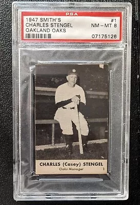 1947 Smith's Oakland Oaks #1 Casey Stengel PSA 8 POP 2 NONE HIGHER HOF • $469.99