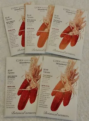 Lot Of 5 BOTANICAL INTERESTS SEEDS ~ STRAWBERRY POPCORN • $6.99