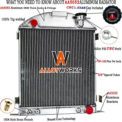 3 Row Radiator For 1928-1929 Ford Model A Chevy Engine Configuration 3.3L • $199