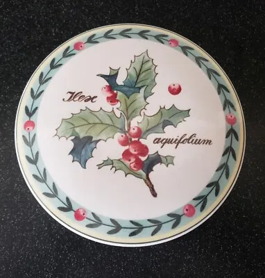 Rare Villeroy & Boch Germany  French Garden Christmas Jar Trinket Box Holly Xmas • $89.95