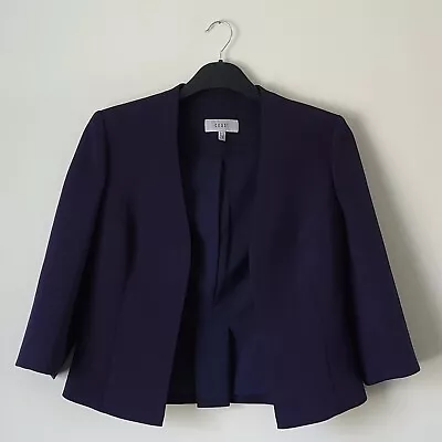 COAST Blazer Jacket - Size 12 Navy 3/4 Sleeve Formal Work/Office • £34.99