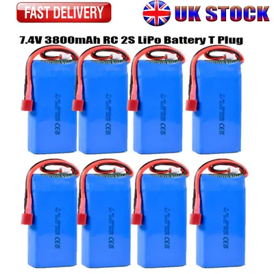 7.4V 3800mAh RC 2S LiPo Battery T Plug For Wltoys RC Car 144001 144010 124016 UK • £16.14