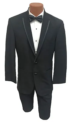 Men's La Strada Black Tuxedo Jacket With Satin Trimmed Lapels Modern Fit 44S • $24.95