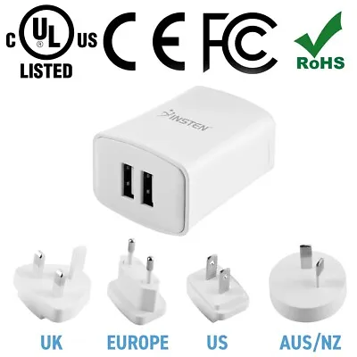AU UK US EU Universal Dual USB Travel AC Power Charger Adapter Plug Converter • $11.99