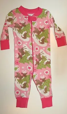 Hanna Andersson Size 60 Cm 6-9mo Reindeer Paquin Holiday PJ's • $11.99