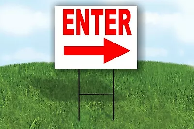 ENTER RIGHT ARROW RED Arrow Yard Sign With Stand LAWN SIGN • $19.99