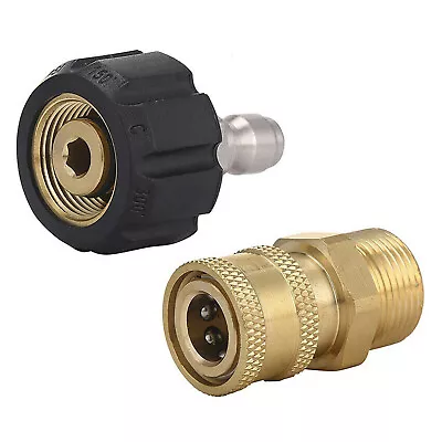 Pressure Washer Hose Connector Adapter Set Quick Connect M22 To 1/4  Gun To Wand • $10.49
