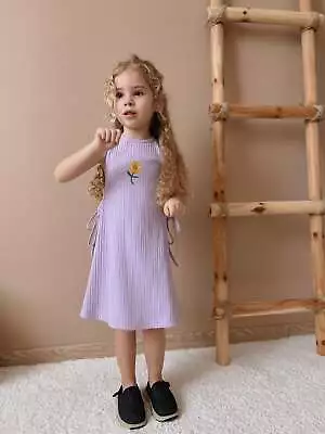 NWT Zara Lilac Flower Embroidered Long Dress For Baby Girl • $29.99