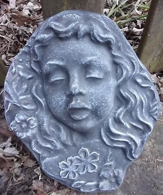 Garden Girl Flower Face Mold Plastic Casting Plaster Concrete 11  X 8.5  X 3  • $34.95