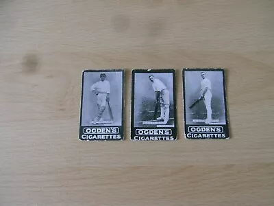 3 Different Ogdens Guinea Gold  Tab Cards Cricketers B Series. `1901 • £4.50