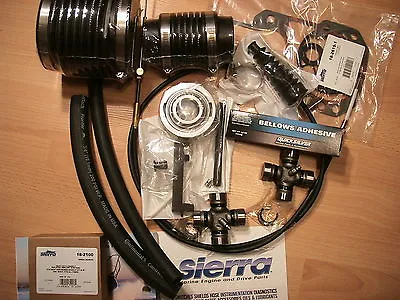 Mercruiser Transom Bellows Kit Gimbal Alpha 1 ONE SHIFT CABLE 2 U-JOINTS + GLUE • $220.95