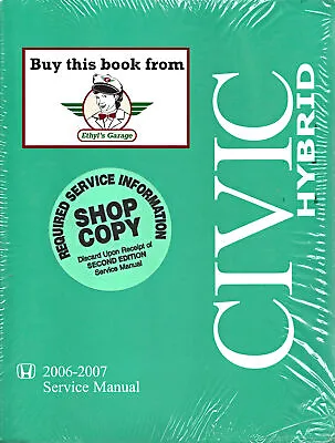 2006-2007 Honda Civic Hybrid Shop Service Repair Maintenance Manual • $49.95