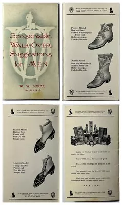 Vintage 1910’s WALK-OVER Men’s Shoes Advertising Catalog W.W. BURKE Mt. Airy NC • $49.99