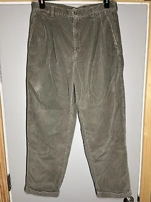 Gap Mens Slate Green 34x30 Corduroy Cuffed Pants 100% Cotton Jeans EUC • $9.99