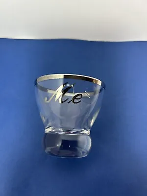 Me Jigger Whiskey Cocktail Clear Silver Rim Vintage  • $8