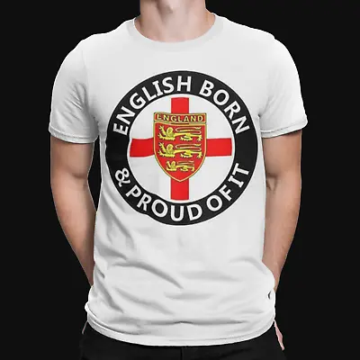 £6.99 • Buy English Born T-shirt & Proud Of It St Georges Day Flag Retro Printed TEE Crest