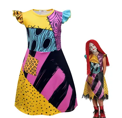 £9.99 • Buy Kids The Nightmare Before Christmas Sally Cosplay Dress Halloween Girls Costume
