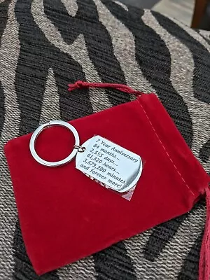 BEKECH Wedding Anniversary Keychain Stainless Steel - 7 Years • £6