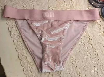 PINK X Victoria's Secret Bikini Panty Underwear Velvet Pastel Pink Size Small • $10.89