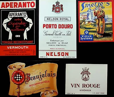 Vintage Lot Of New Unsed Five Wine Labels For Framing - A12-32 • $13