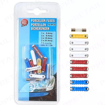 20 X Ceramic/Continental Fuse Set Automotive Vehicle Auto Radio Classic Old Car • £4.91