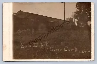 J87/ Green Camp Ohio RPPC Postcard C1910 Erie Railroad Depot Marion 1644 • $52.90