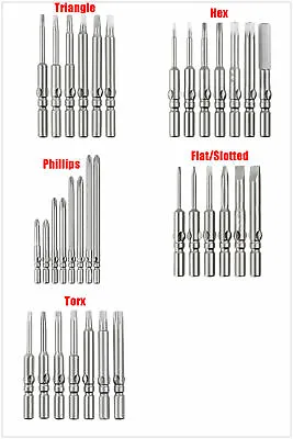 Round Shank Screwdriver Magnetic Bits Phillips / Slot / Hex / Torx Power Bits • $8.75