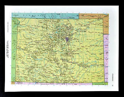 C1970 McNally Cosmo Map - Colorado - Denver Boulder Pueblo La Junta CO Springs • $9.99