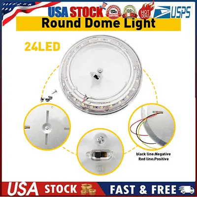 12v Rv Led Ceiling Fixture Round Dome Reading Light For Camper Trailer Marine • $9.99