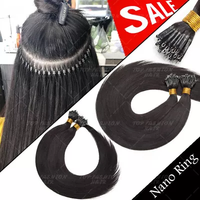 Nano Rings Stick I Tip Double Drawn Russian Remy Human Hair Extensions 1g/s D492 • $43.22