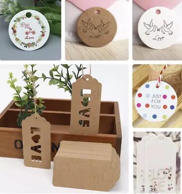 £1.70 • Buy Kraft Paper 'LOVE' Gift Hang Tags Labels Wedding Birthday Party VARIOUS DESIGNS