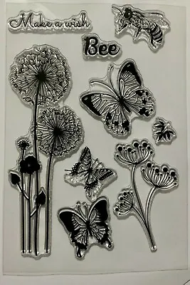 £3.99 • Buy Dandelion Clock & Bee Clear Stamps - Flowers, Butterflies And Sentiments