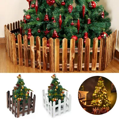 120cm Wooden Picket Fence Fencing Lawn Yard Edging Garden Tree Fence Decor 1.2M • £7.99