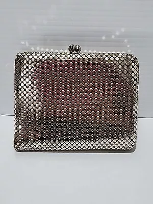 Vintage Ultra Mesh Handbags Silvertone Metal Mesh Link Bifold Wallet Purse • $24.95