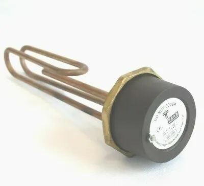 Genuine Tesla! 14  Copper Hot Water Immersion Heater Element + Thermostat • £22.36