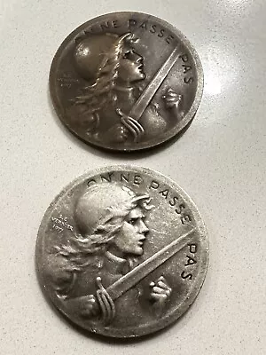 Rare Vintage WW1 French Battle Of Verdun Commemorative Medal Silver / Bronze  • $500