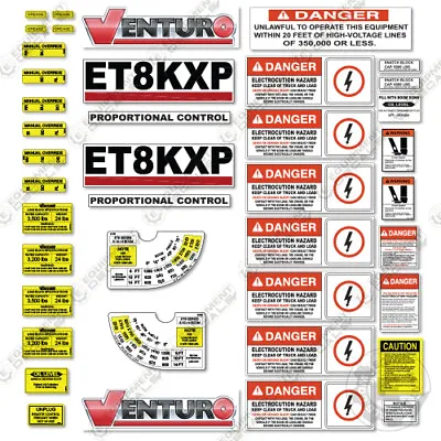 Fits Venturo ET8KP Decal Kit Boom Truck Replacement Stickers - 3M Vinyl! • $124.95