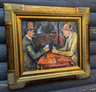 THE CARD PLAYERS After PAUL CEZANNE FRAMED PORTRAIT OIL PAINTING ON BOARD  • £442
