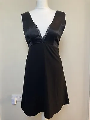 £18.40 • Buy Black Backless Lace Trim Cocktail Dress - Size XS (UK 8) - Zara - BNWT