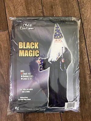Halloween RG Costume Black Magic Wizard Childs New Size Small Includes Hat  Robe • $22