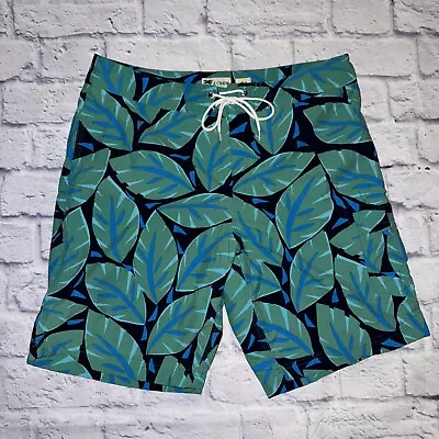 J.CREW Men’s Swimwear Swim Shorts Size 31 Tropical Palm Print  Fully Lined • $19.99