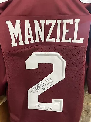 Autographed/Signed JOHNNY MANZIEL Texas A&M Maroon Football Jersey JSA COA Auto • $49