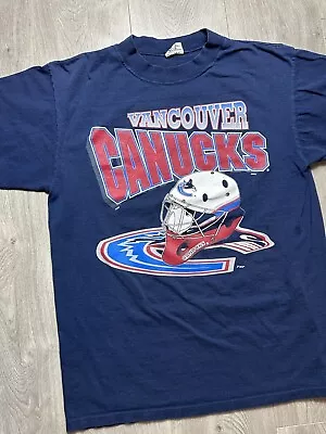 Vintage NHL Vancouver Canucks Helmet Retro 90s Hockey Team T Shirt Gift Fans • $16.99