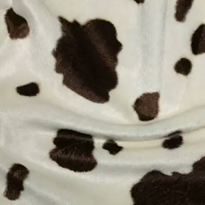 Cream/Brown Cow Animal Design Velboa Faux Fur Fleece Ponyskin Low Pile Print 57  • £6.39