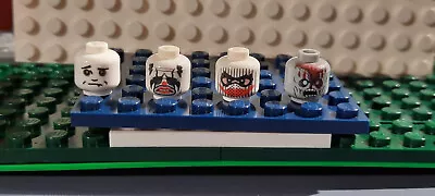 4 Lego Custom Heads Minifigure Frown Clown/ski Mask/zombie Brick Tactical • $9.99