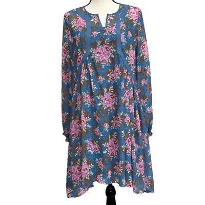 New Matilda Jane - Blue To The Nine Floral Printed Swing Pink Floral Pattern - S • $63.65