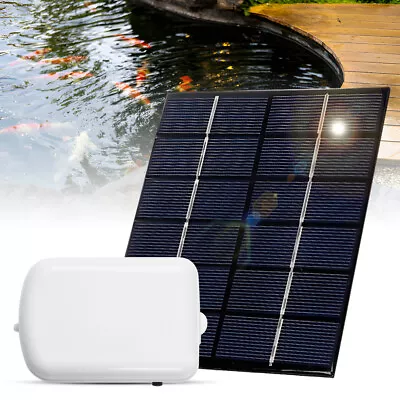 Solar Pond Aerator With  Pump 2000mA Backup  Aquarium  D8Q8 • $25.56