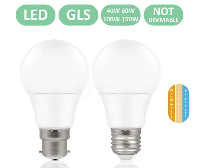 150W 100W LED GLS Lamp Light Bulbs Warm Cool Day Light Bulb B22 E27 7W 12W 15W • £3.49