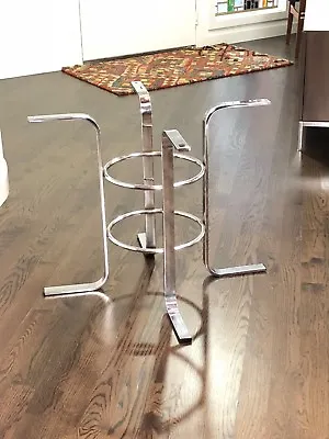 Mid Century Chrome Base Side Table / Console • $299.99